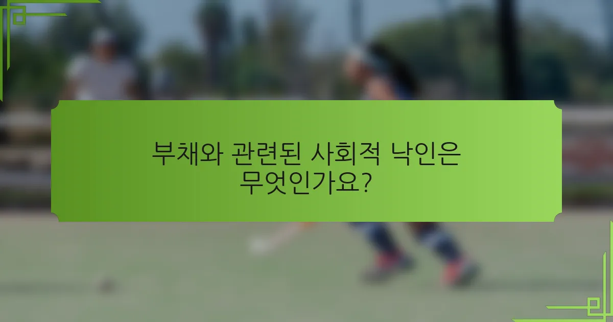 부채와 관련된 사회적 낙인은 무엇인가요?