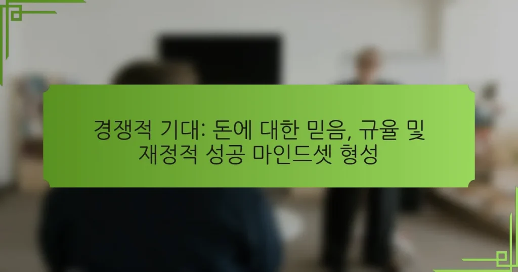 경쟁적 기대: 돈에 대한 믿음, 규율 및 재정적 성공 마인드셋 형성
