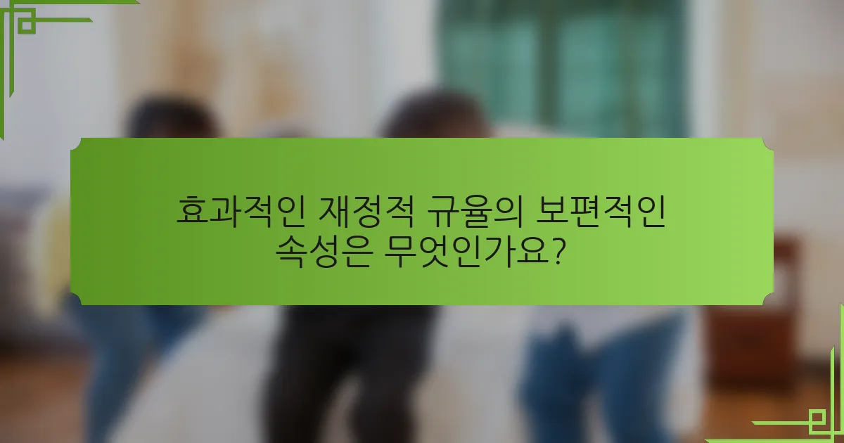 효과적인 재정적 규율의 보편적인 속성은 무엇인가요?