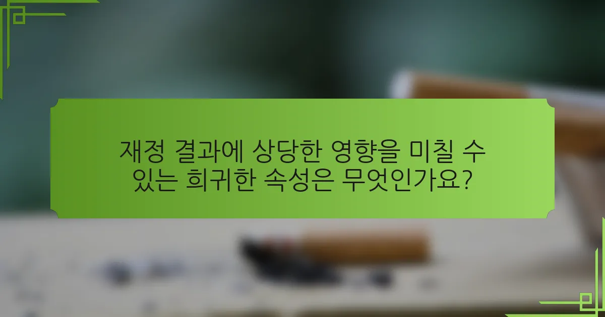 재정 결과에 상당한 영향을 미칠 수 있는 희귀한 속성은 무엇인가요?