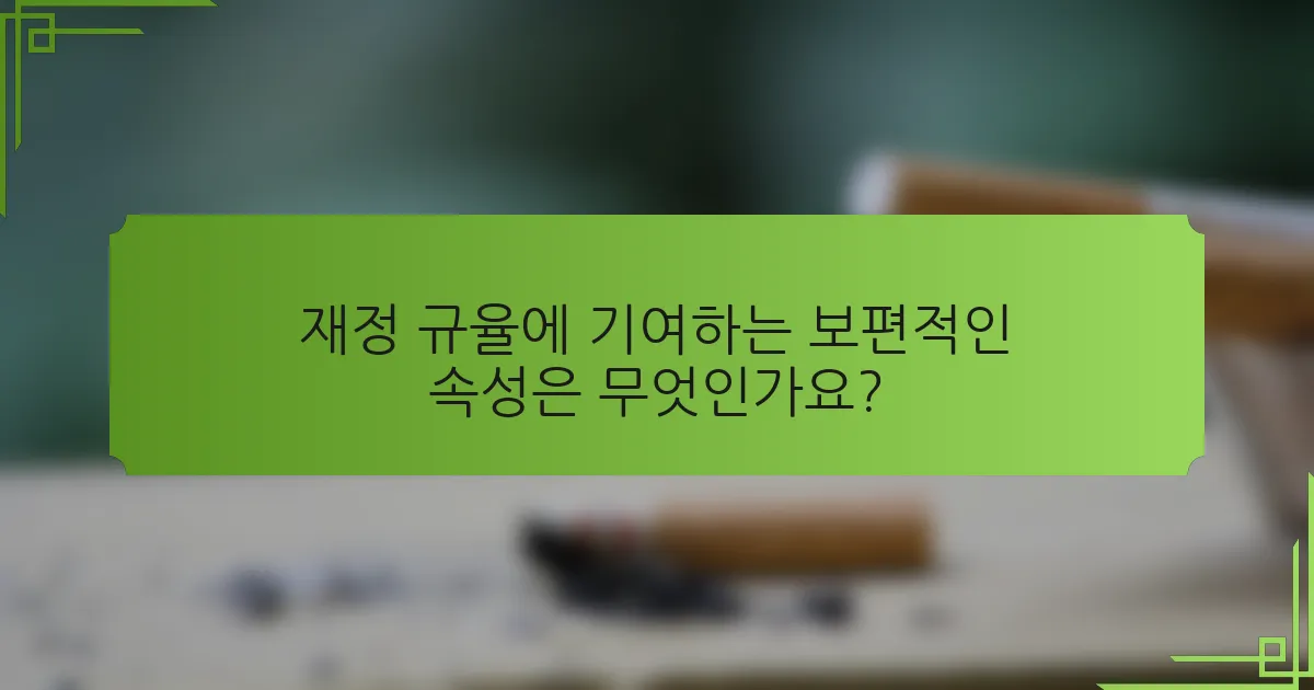 재정 규율에 기여하는 보편적인 속성은 무엇인가요?
