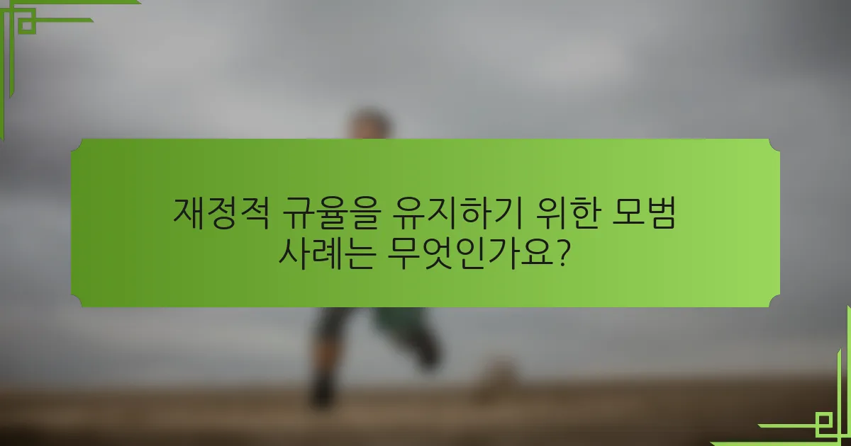 재정적 규율을 유지하기 위한 모범 사례는 무엇인가요?
